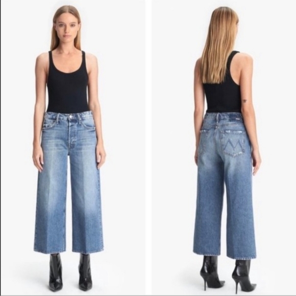 Mother Women's The Tomcat Roller Painfully Obvious Wide Leg Denim Jeans Sz 25 - Picture 2 of 10